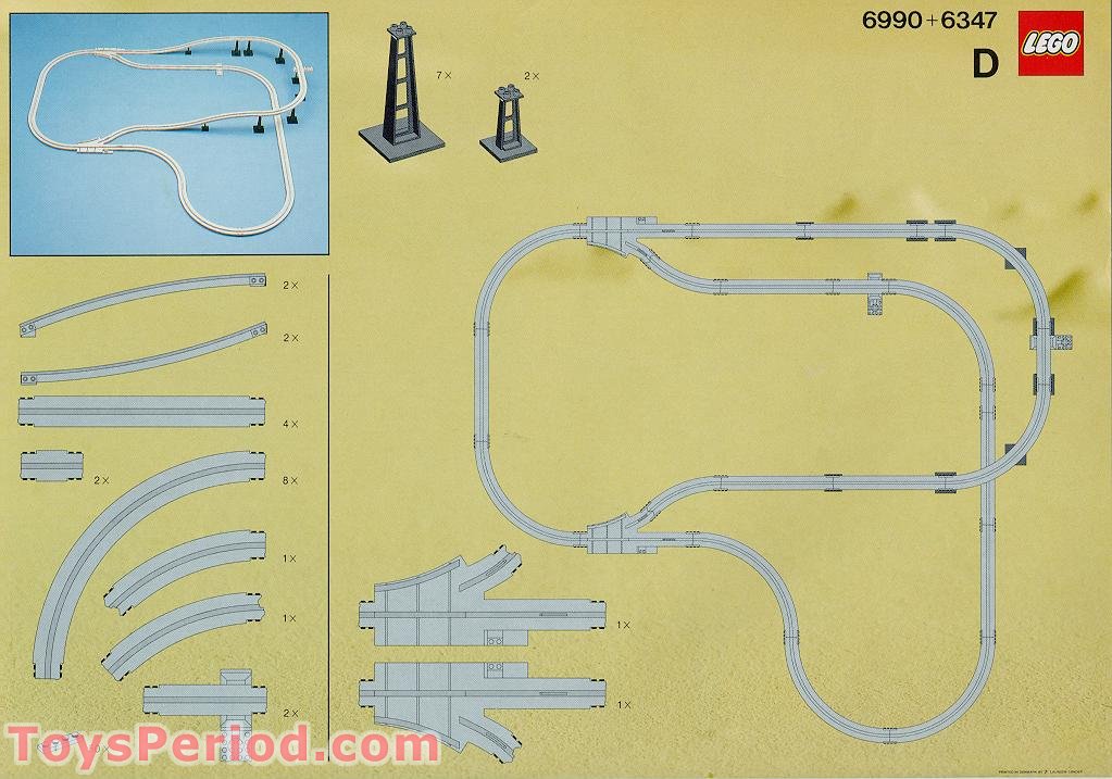 LEGO 6347 Monorail Accessory Track Set Parts Inventory and