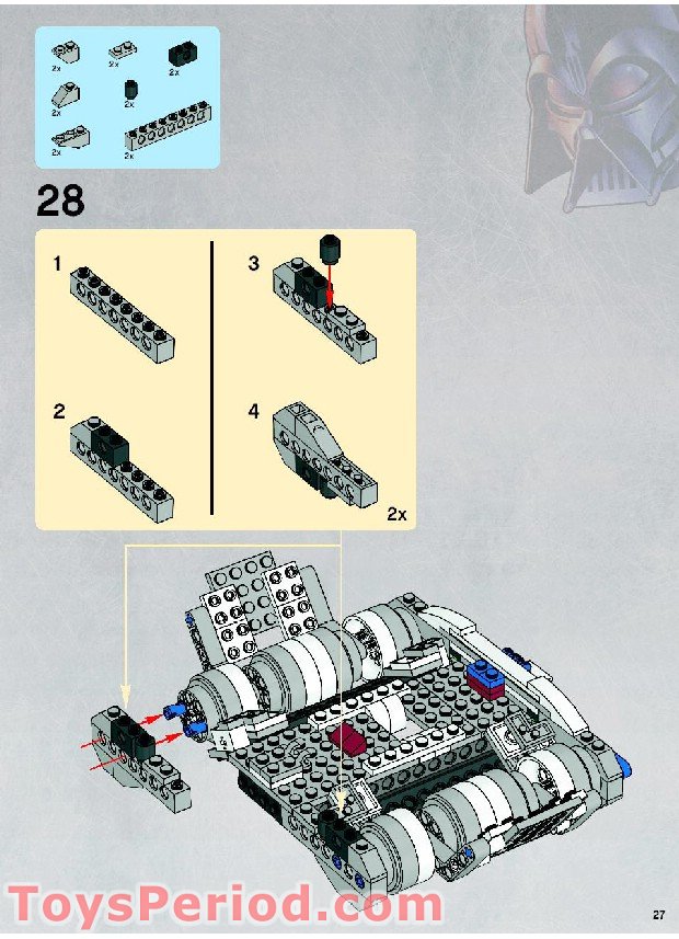 LEGO 8019 Republic Attack Shuttle Set Parts Inventory and