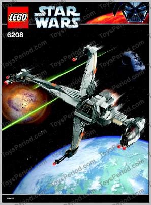 LEGO 6208 B-Wing Fighter Set Parts Inventory and Instructions