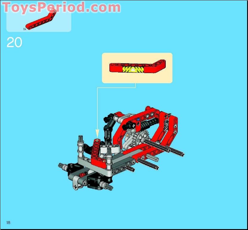 LEGO 8283 Telehandler (Front End Loader) Set Parts Inventory and