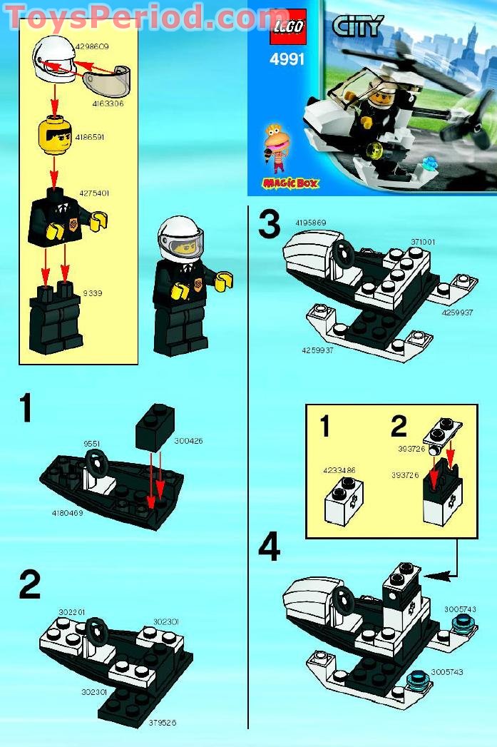 lego 4991 police helicopter set parts inventory and