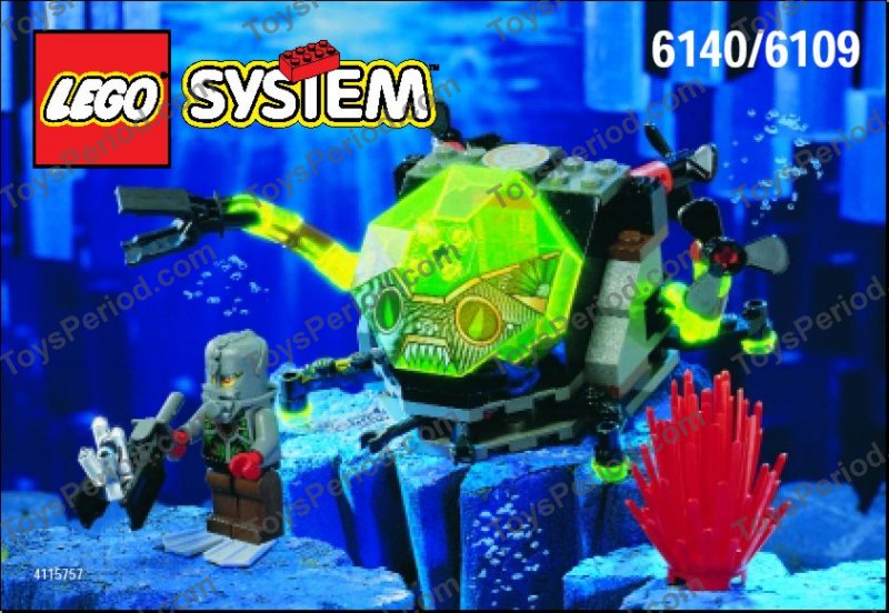 LEGO 6109 Sea Creeper with Stingray Raised Baseplate Set Parts