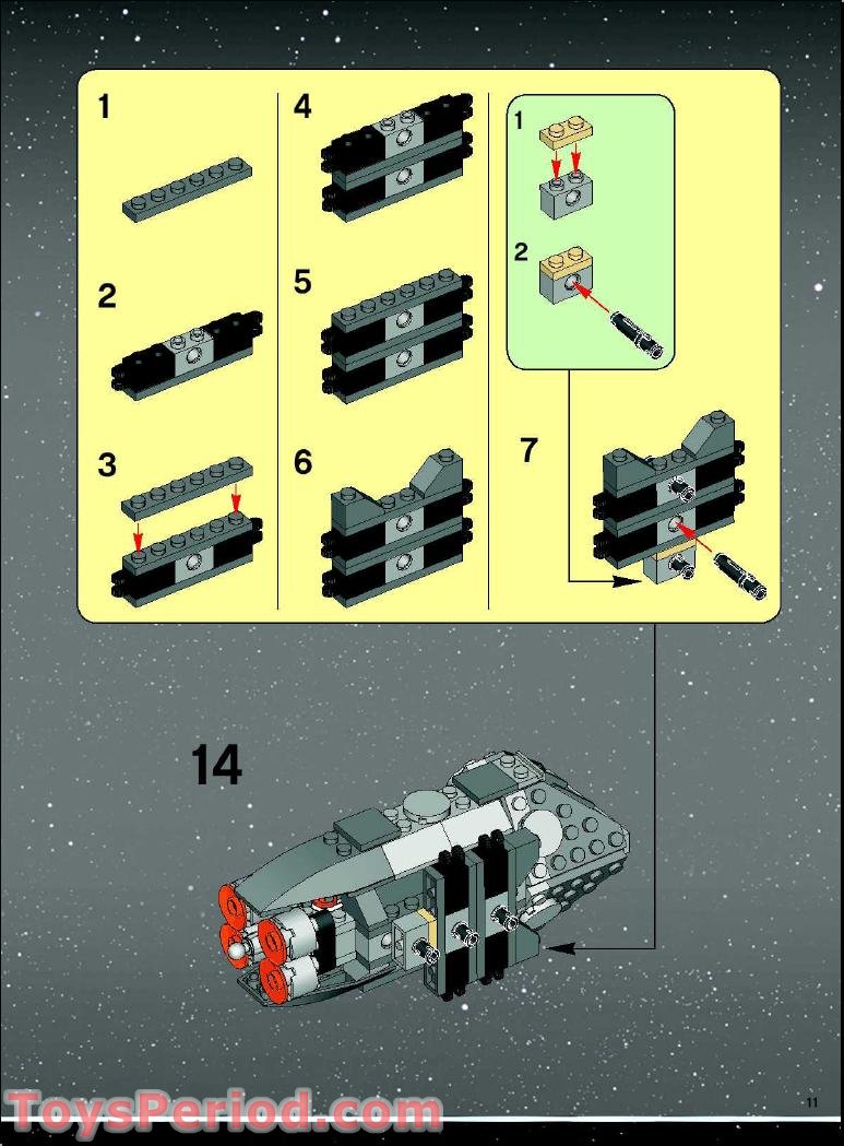 LEGO 6208 B-Wing Fighter Instructions And Parts List