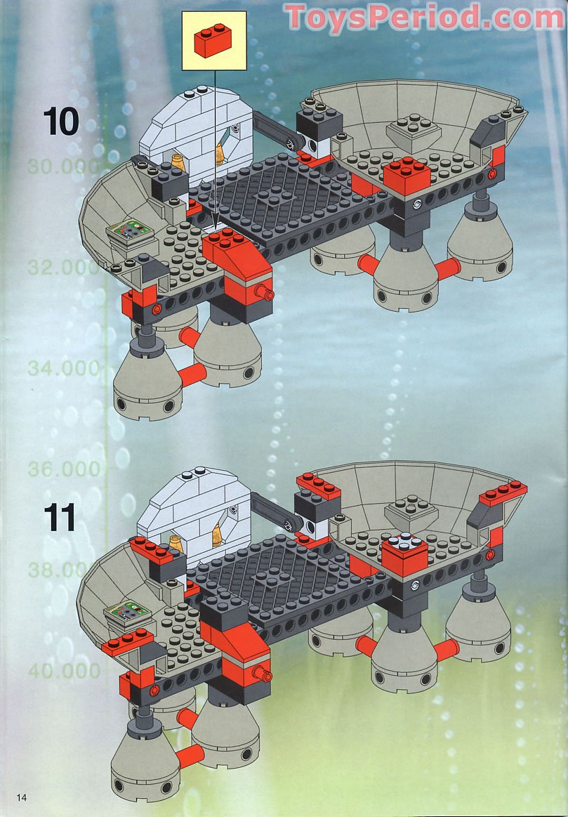 LEGO 4795 Ogel Underwater Base and AT Sub Set Parts Inventory and