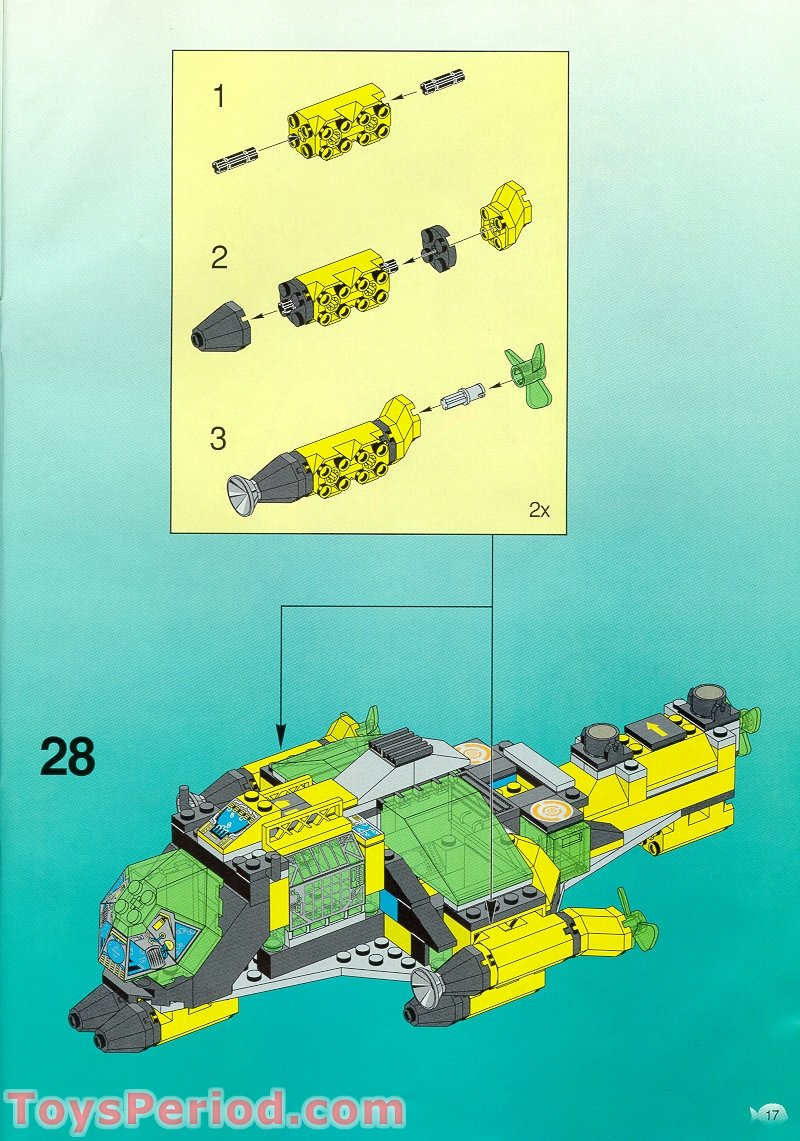 LEGO 6180 Hydro Search Sub Set Parts Inventory and Instructions