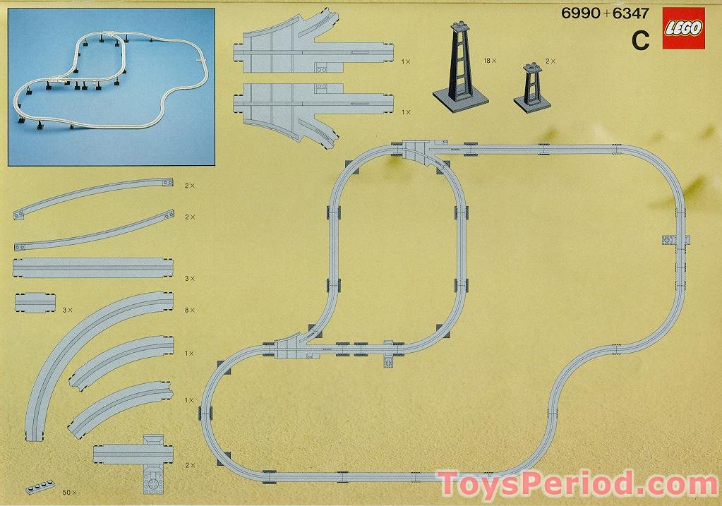 LEGO 6347 Monorail Accessory Track Set Parts Inventory and