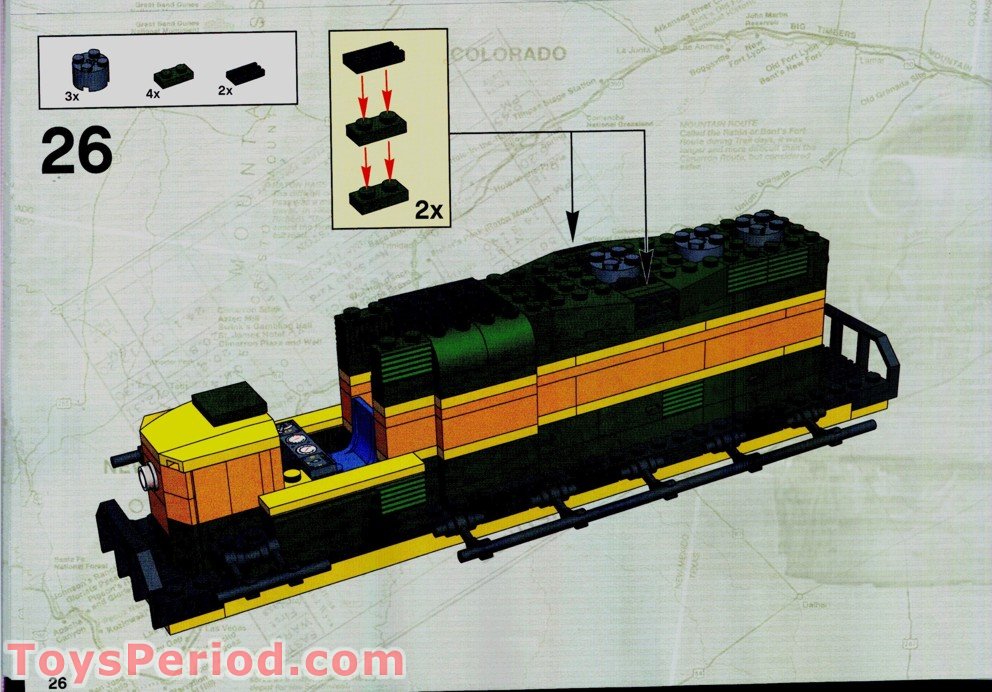 LEGO 10133 Burlington Northern Santa Fe BNSF GP-38 Locomotive Set